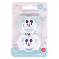 Σετ Πιπίλες Σιλικόνης 6+Μ με κάλυμμα  2 τμχ Σχέδιο 1 COOL LIKE MICKEY 13065