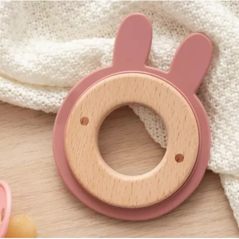 Kiokids Μασητικό Σιλικόνης Ecofriendly Bunny Pink 8cm (3236) #3