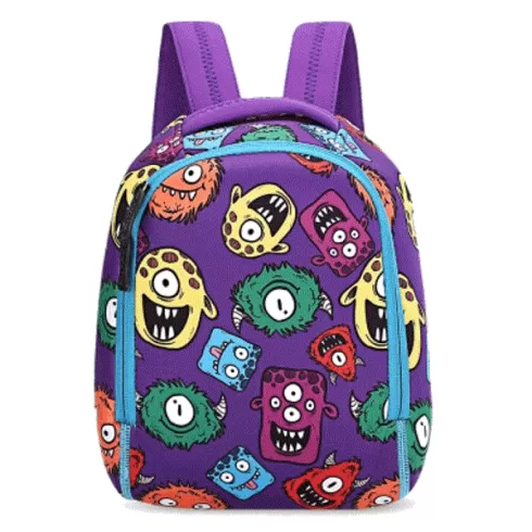 Παιδική τσάντα νηπιαγωγείου μωβ με  τερατάκια OEM 1295