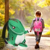 Παιδική τσάντα νηπιαγωγείου δεινόσαυρος ροζ OEM #6