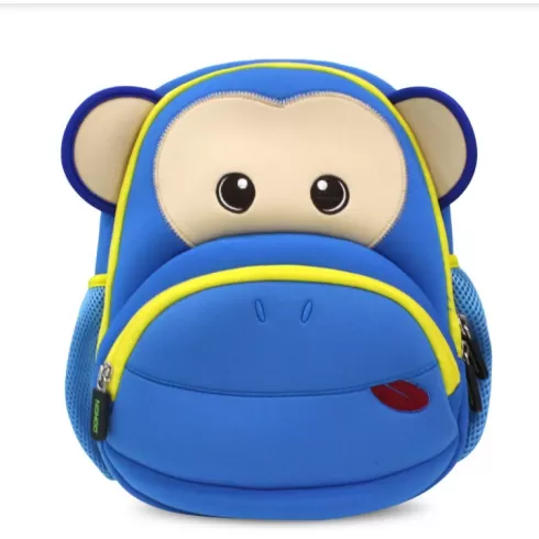 NOHOO Τσάντα Νηπιαγωγείου μαϊμού μπλε 30x27x16 NH020