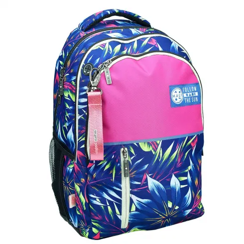 Σχολική τσάντα πλάτης Maui & Sons Ferns πολύχρωμη με θήκη για παγούρι 339-03031