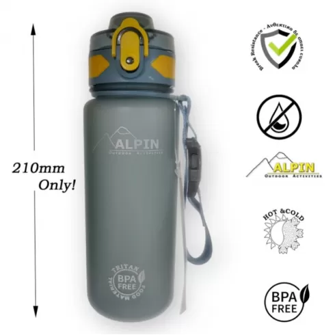 Alpin Παγούρι πλαστικό 500ml γκρι 1071220BL