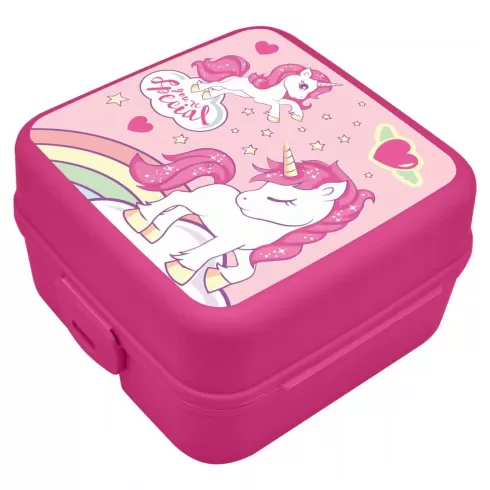 Δοχείο φαγητού πλαστικό με πολλαπλές θήκες Unicorn You're Special 13 x 13 x 8cm - KL11534
