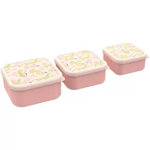 Σετ φαγητοδοχεία Ροζ  3 τμχ Καμηλοπάρδαλη - 21000282