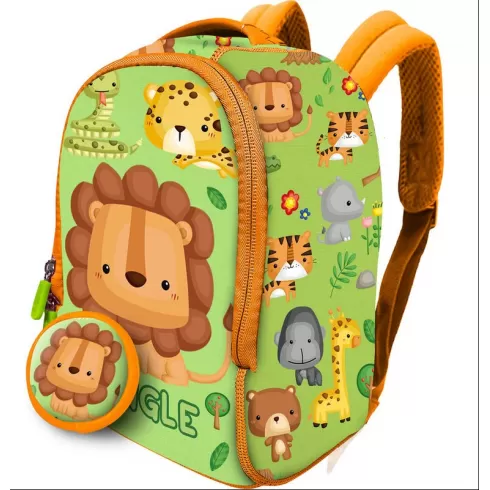 Τσαντάκι φαγητού λιοντάρι 25x19x13cm και μικρό πορτοφολάκι 9cm 603316 πράσινο