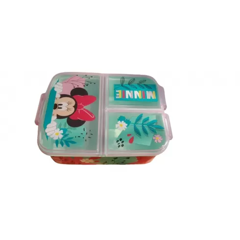 Δοχείο φαγητού πλαστικό με 3 θήκες 13x16x5.5cm Minnie mouse being more minnie 74420