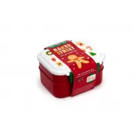 Δοχείο φαγητού άσπρο/κόκκινο με Χριστουγεννιάτικα σχέδια 145x110x75mm #4