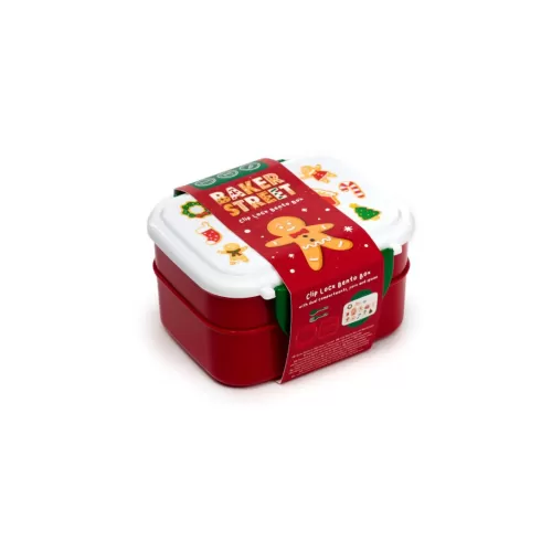 Δοχείο φαγητού άσπρο/κόκκινο με Χριστουγεννιάτικα σχέδια 145x110x75mm #4