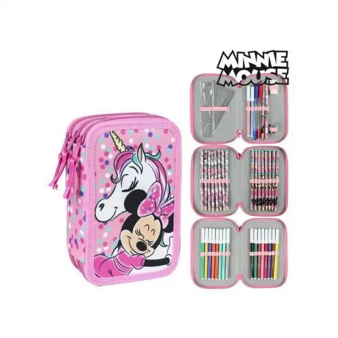 Κασετίνα γεμάτη Minnie Mouse filled pencil case with 3 zips unicorn