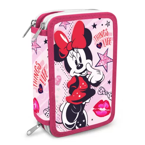 Κασετίνα γεμάτη Minnie Mouse filled pencil case with 3 zips Things Life