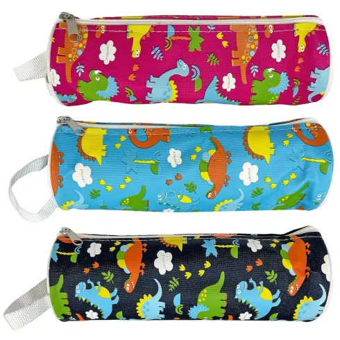 Κασετίνα βαρελάκι κυλινδρικό δεινόσαυροι μπλε #1