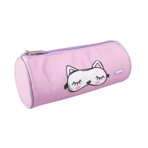 MP υφασμάτινη κασετίνα PA1025-01 κυλινδρική ροζ