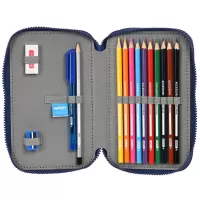 Κασετίνα γεμάτη Mickey Mouse με 2 θέσεις 20 x 12 x 4 cm 505685 μπλε - γκρι #2