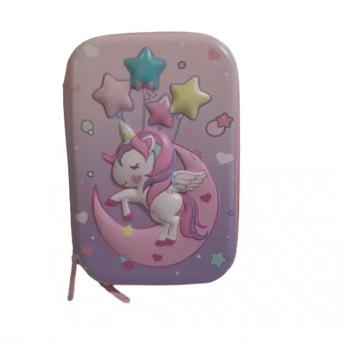 Κασετίνα 3D 2 θέσεων με χώρισμα Unicorn 21x15x5εκ PR07