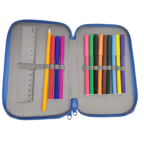 Κασετίνα τετράγωνη με 2 θήκες γεμάτη Street Lets play μπλε 530545 #1