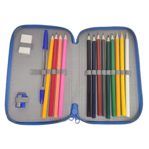 Κασετίνα τετράγωνη με 2 θήκες γεμάτη Street Lets play μπλε 530545 #2