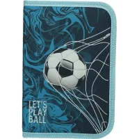 Κασετίνα τετράγωνη Street γεμάτη Let's play ball γαλάζια 530541