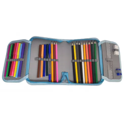 Κασετίνα τετράγωνη Street γεμάτη Let's play ball γαλάζια 530541 #1