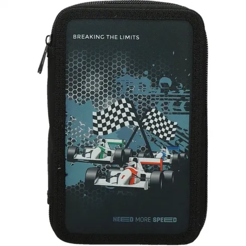 Κασετίνα τετράγωνη με 2 θήκες γεμάτη Street breaking the limits Formula μαύρη 530546