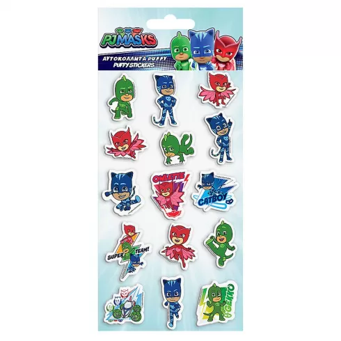 Αυτοκόλλητα Puffy Pj masks 22x10cm 18τεμ 0484292