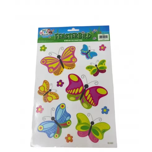Αυτοκόλλητα παραθύρου με πεταλούδες και λουλούδια 28x21 54601