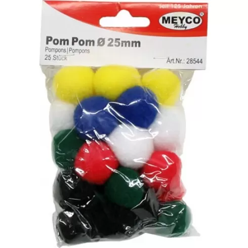 Meyco πομ πομ πολύχρωμα 25 χιλ 25τμχ 28544