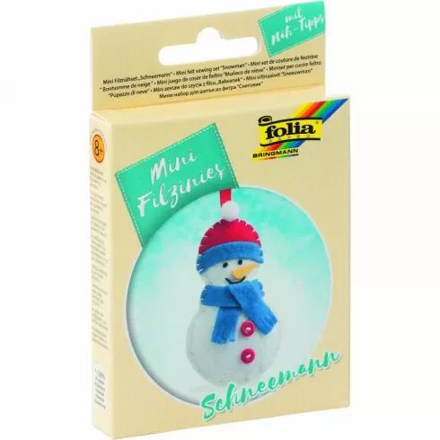 Σετ ραψίματος σε τσόχα (στολίδι) Χιονάνθρωπος 10x6εκ #1