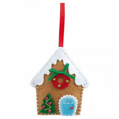 Σετ Ραψίματος σε Τσόχα (στολίδι) Μπισκοτόσπιτο Χριστουγεννιάτικο 10x9εκ