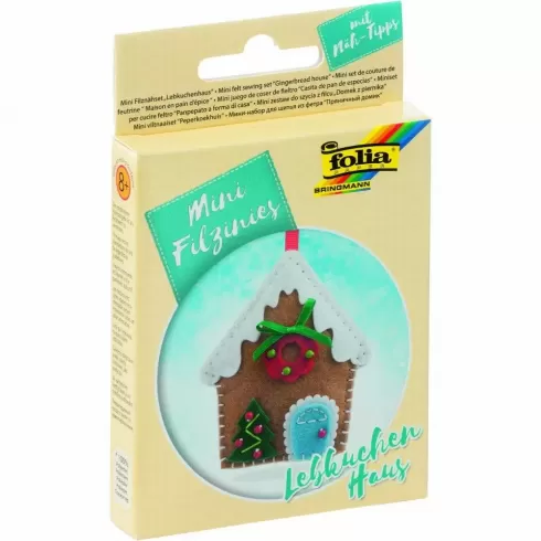 Σετ Ραψίματος σε Τσόχα (στολίδι) Μπισκοτόσπιτο Χριστουγεννιάτικο 10x9εκ #1