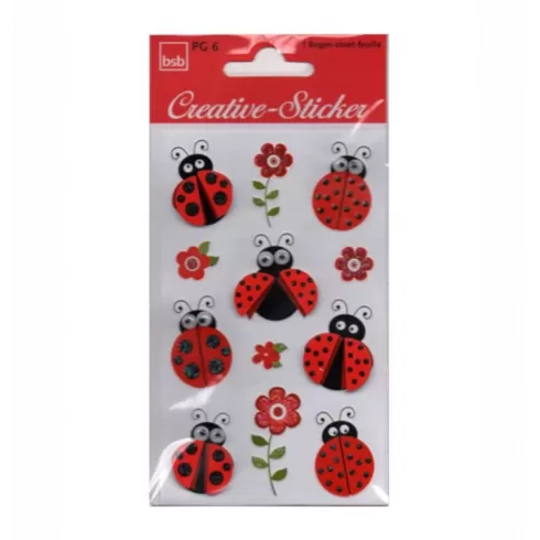 Αυτοκόλλητα πασχαλίτσα και λουλούδια Bsb creative 3D (1 φύλλο)