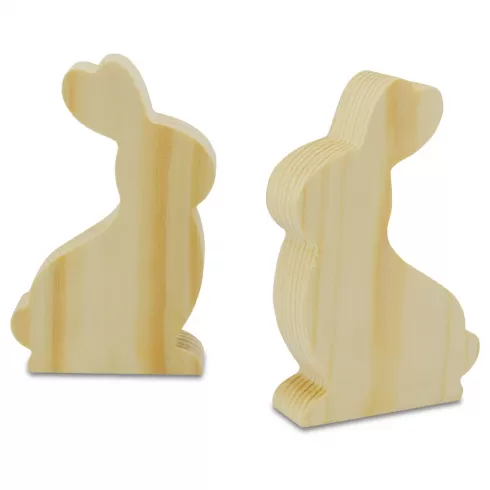 Meyco ξύλινο διακοσμητικό πασχαλινό λαγουδάκι χειροτεχνίας 10x6.5x2cm 1 τεμάχιο