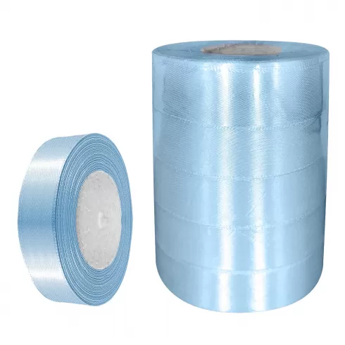 Κορδέλα σατέν μονόχρωμη 23m x 2.5cm 1 τεμάχιο JustNote 39167 Γαλάζιο