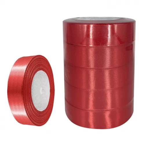 Κορδέλα σατέν μονόχρωμη 23m x 2.5cm 1 τεμάχιο JustNote 39167 Κόκκινο