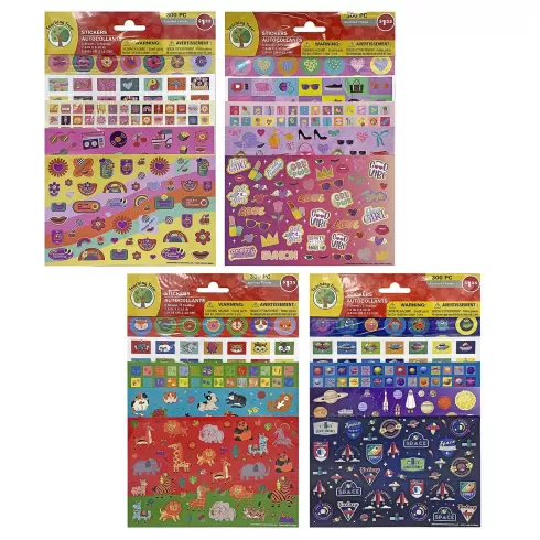 Σετ 4 σχέδια αυτοκόλλητα 300 τεμάχια 1 σετ JustNote 26744 τυχαίο χρώμα-σχέδιο-επιλογή