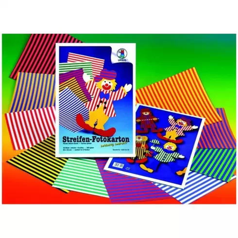 OEM Μπλοκ με ριγέ χαρτόνια 35x24 εκ σε διάφορα χρώματα 10 φύλλων για χειροτεχνίες 30307