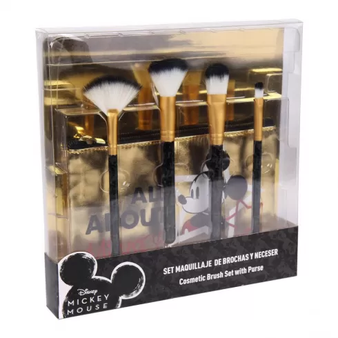 Σετ 4 Πινέλων Μακιγιάζ και Θήκη χρυσή - Minnie Mouse Make Up Brushes #2