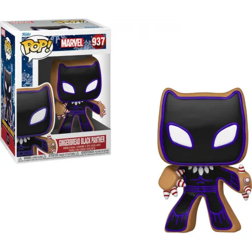 Funko Pop! Marvel: Holiday - Gingerbread Black Panther #937 Bobble-Head Vinyl Figure (Σκίσιμο στο κουτί)