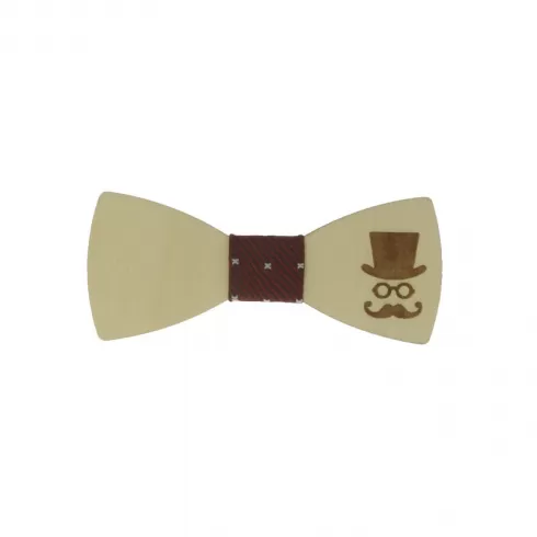 Ξύλινο Βρεφικό Παπιγιόν Με Αστεράκια Μπορντό Κόμπο