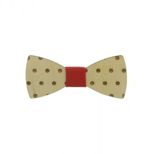 Ξύλινο Βρεφικό Παπιγιόν Με Κόκκινο Κόμπο