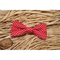 Χριστουγεννιάτικο Ανδρικό Παπιγιόν Κόκκινο Με Λευκά Αστεράκια #1