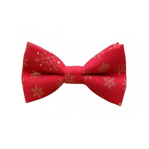 Χειροποίητο Χριστουγεννιάτικο Παιδικό Παπιγιόν Χιονονιφάδες Κόκκινο 2 Έως 6 Χρονών  4268