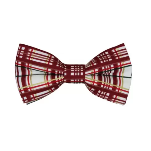 Χειροποίητο Χριστουγεννιάτικο Παιδικό Παπιγιόν Λευκό Καρό Σκωτσέζικο Glitter 2 Έως 6 Χρονών  4298