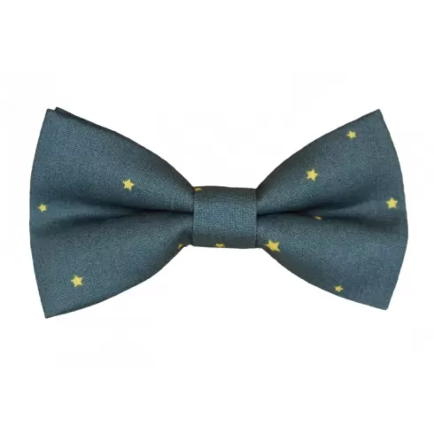 Χειροποίητο Χριστουγεννιάτικο Παιδικό Παπιγιόν Πράσινο Χρυσά Αστεράκια 7 Έως 14 Χρονών  4304