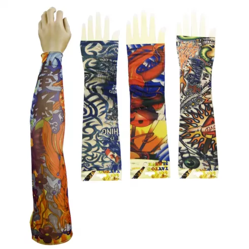 Υφασμάτινα μανίκια Tatoo 43cm Carnavalista 23558 1 τεμάχιο τυχαίο χρώμα σχέδιο επιλογή