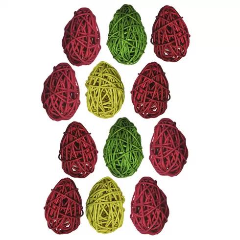 Αυγά ξύλινα πλεκτά 7x5cm τυχαία επιλογή χρώματος 1 τεμάχιο Bunny's 931301